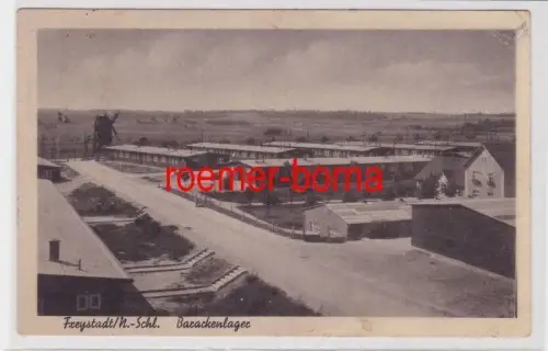 84905 Ak Freystadt N.-Schl. (Kozuchów) Barackenlager 1944