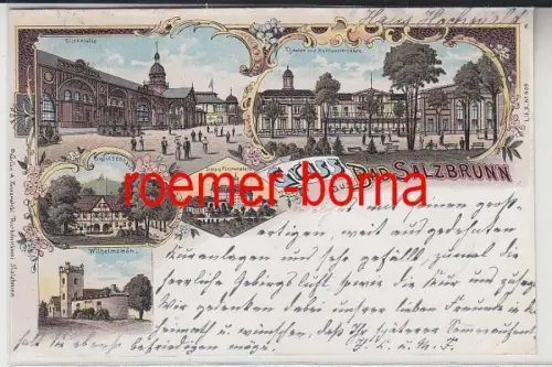 82525 Ak Lithographie Gruß aus Bad Salzbrunn Szczawno-Zdrój 1899