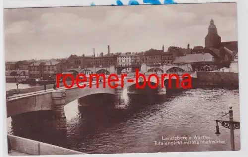 84825 Ak Landsberg a. Warthe Totalansicht mit Warthebrücke 1933