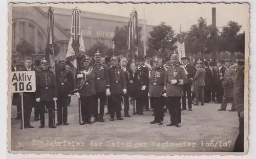 93086 Foto Ak Leipzig 225 Jahrfeier der Leipziger Regimenter 106/107 