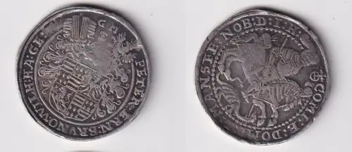 1 Taler Silber Münze Mansfeld-vorderortische Linie zu Bornstedt 1607 ss (122996)