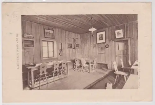 58707 Ak Sektion Leipzig D.Ö.A.V. in der Grasleitenhütte 1910
