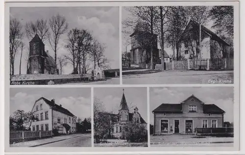 99221 Ak Gruß aus Ober-Pritschen in Niederschlesien Warenhandlung usw. 
