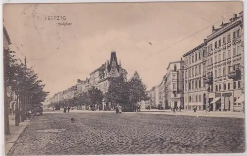 45959 Ak Leipzig Südplatz mit Geschäften 1909