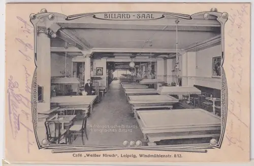 99883 Ak Leipzig Café "Weißer Hirsch" Windmühlenstraße 8/12, 1912