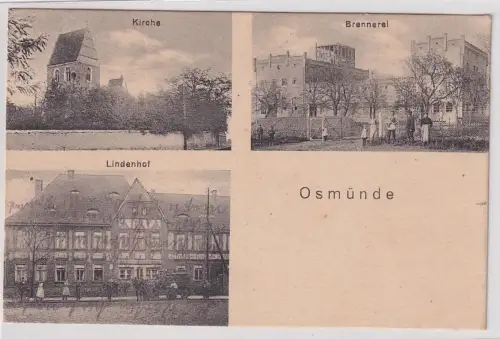 25554 Mehrbild Ak Osmünde Kirche, Brennerei, Lindenhof 1929