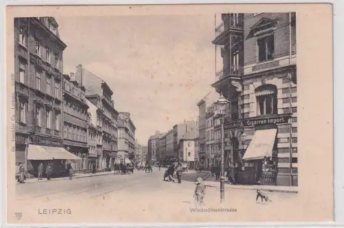 902272 Ak Leipzig Windmühlenstraße Zigarrenhandlung Pettrich & Kopsch um 1900