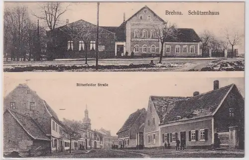 28557 Mehrbild Ak Brehna Schützenhaus und Bitterfelderstrasse 1927