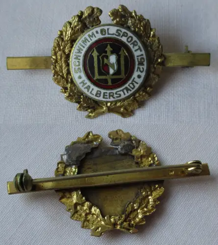 emailliertes Brosche Schwimm OL.Sport Halberstadt 1912 (172098)