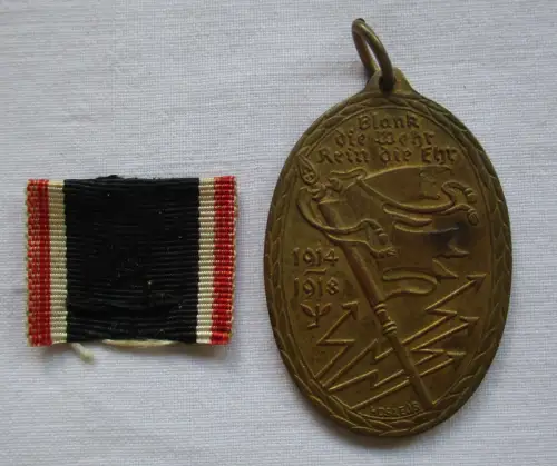 Orden Kyffhäuser-Denkmünze für 1914/18 mit Bandrest (140826)
