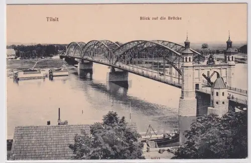 79572 Ak Tilsit Sowetsk Kaliningrad Blick auf die Brücke 1911