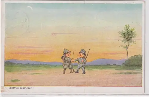 38746 Künstler Ak Servus Kamerad! 1916