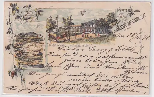 96375 Ak Lithographie Gruß aus Großröhrsdorf in Sa. Etablissement Feldschlößchen