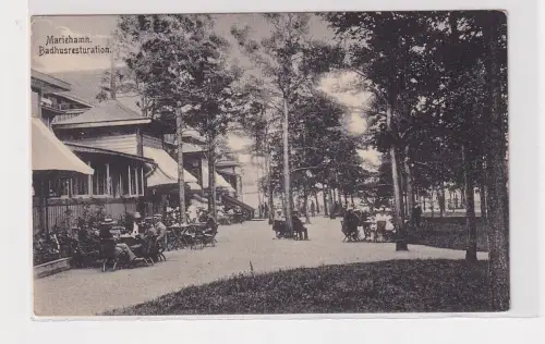 84176 Ak Mariehamm Badhusrestaurant in Finnland um 1915