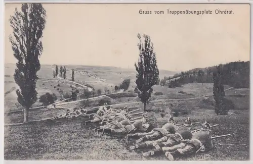 908089 Ak Gruss vom Truppenübungsplatz Ohrdruf 1911