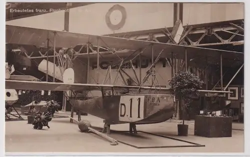 38669 Foto Ak Erbeutetes franz. Flugboot (F.B.A.) um 1920