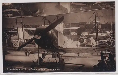 50914 Foto Ak Erbeuteter engl. Avro Doppeldecker (Gnome Motor) um 1920