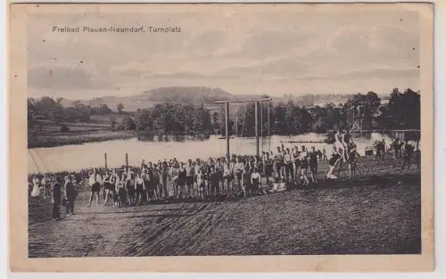 04055 Ak Freibad Plauen-Neundorf Turnplatz1927