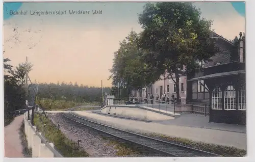 903012 Ak Bahnhof Langenbernsdorf Werdauer Wald 1914