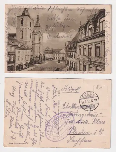 91723 Feldpost Ak Fulda Blick auf den Markt und die Kirche 1915