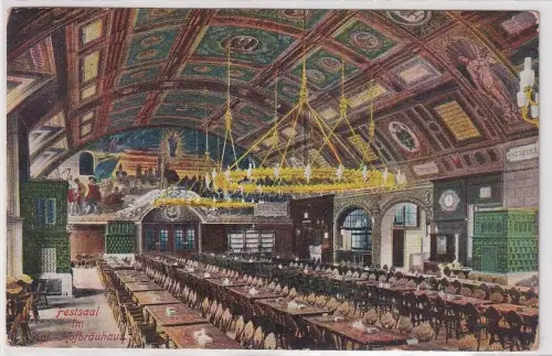 19614 Ak München Hofbräuhaus Festsaal 1913