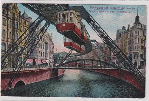 908342 Ak Schwebebahn Elberfeld - Barmen Schlossbleiche & Neue Fuhrstrasse 1912