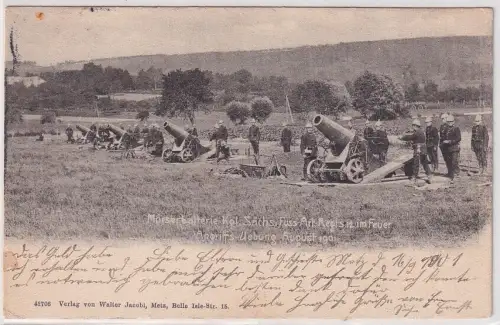 14427 AK Mörserbatterie Kgl. Sächs. Füss-Artillerie-Regiment Angriffs-Übung 1901