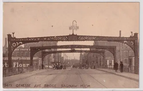 95055 AK Genesee Avenue Bridge Saginaw Michigan mit Straßenbahn