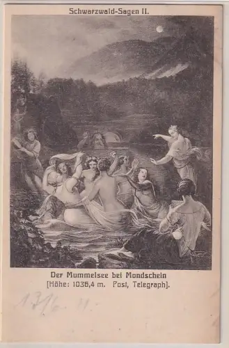 77296 Ak Der Murmelsee bei Mondschein - Schwarzwald-Sagen II