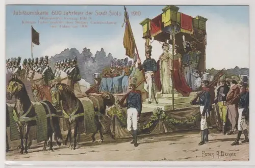 21818 Jubiläumskarte 600 Jahrfeier der Stadt Stolp historischer Festzug 1910