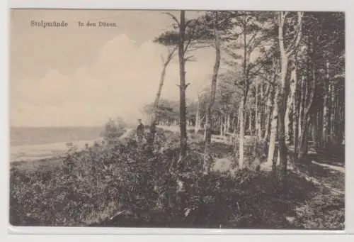 90124 Ak Stolpmünde (Ustka) in den Dünen um 1910