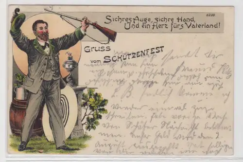 00291 Künstler Bruno Bürger & Ottillie Leipzig Ak No. 6290 Schützenfest 1913