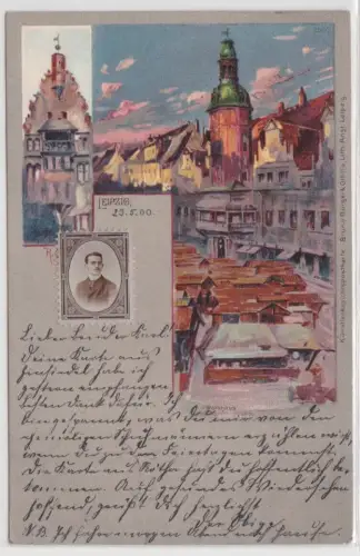00221 Künstler Ak Bruno Bürger Leipzig No. 2001 Leipzig Markt 1900
