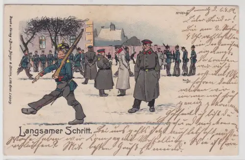 51473 Künstler Ak Bruno Bürger Leipzig No. 6648 Soldaten Exerzierübungen 1902