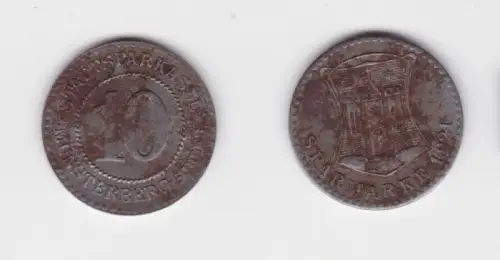 10 Pfennig Notgeld Eisen Münze Münsterberg in Schlesien 1921 (139855)