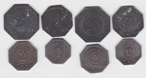 4 x Münzen Notgeld Leipzig Plagwitz Grohmann & Frosch (140652)