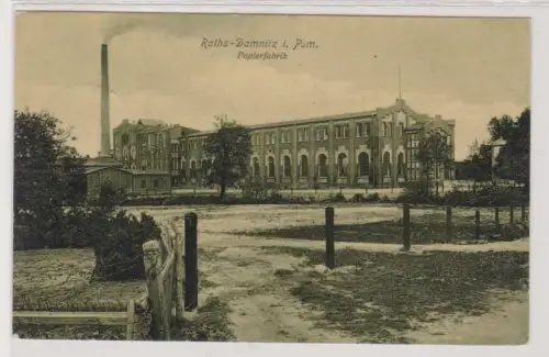 08510 Ak Raths-Damnitz Dębnica Kaszubska in Pommern Papierfabrik 1907