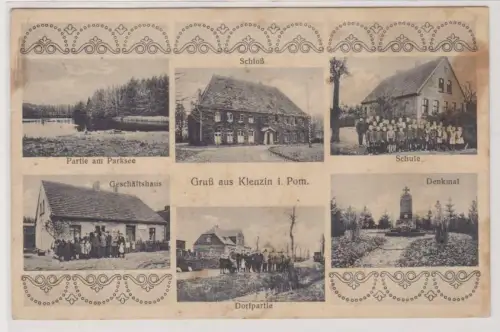83086 Mehrbild Ak Gruß aus Klenzin Klęcino in Pommern Geschäftshaus usw. 1934