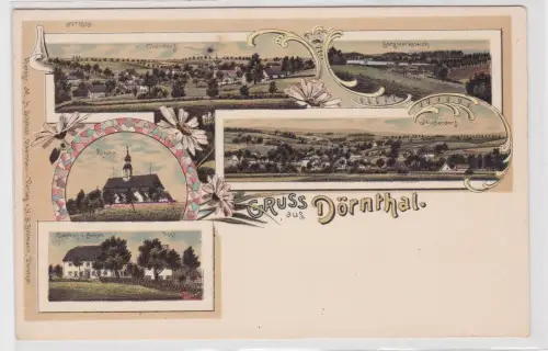 06647 Ak Lithographie Gruß aus Dörnthal Gasthof zum Anker usw. um 1900