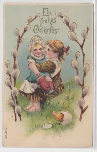 63074 geprägte Ak Ein frohes Osterfest Verlag M.S.i.B. (Segelschiff E)No. 13721 
