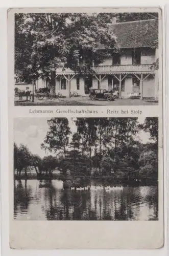 52376 Mehrbild Ak Reitz bei Stolp in Pommern Lehmanns Gesellschaftshaus 1939