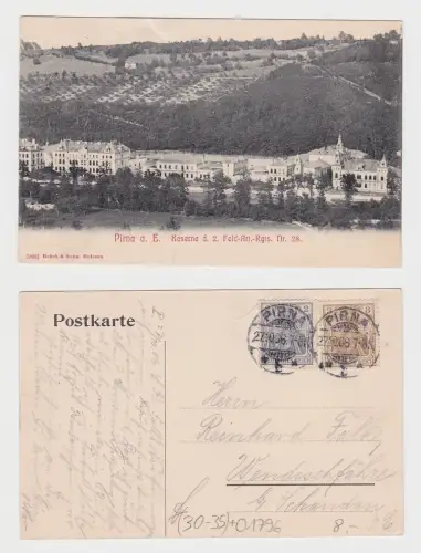 94409 Ak Pirna a.E. Kaserne 2. Feld-Artillerie-Regt. Nr. 28 von 1906