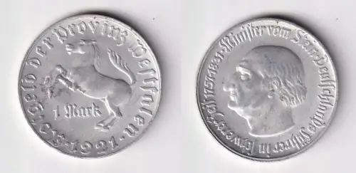 1 Mark Not Münze Provinz Westfalen 1921 N 10 ss+ (143412)