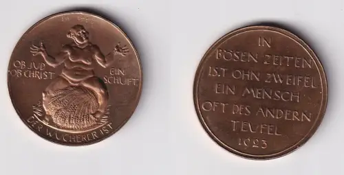 INFLATION Medaille Der WUCHERER 1923 von Hörnlein Bronze Stgl. (141941)