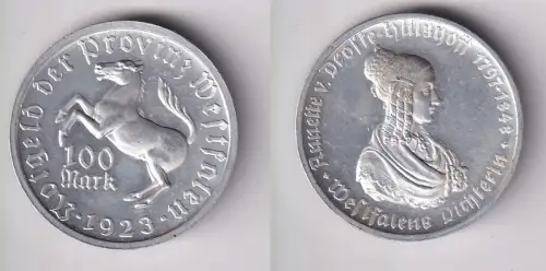 100 Mark Notgeld Münze der Provinz Westfalen 1923 N17 vz (145163)