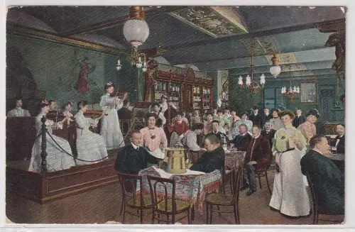 40118 Ak Berlin Pichelsteiner Krug, Friedrichstraße 94 Innenansicht 1909