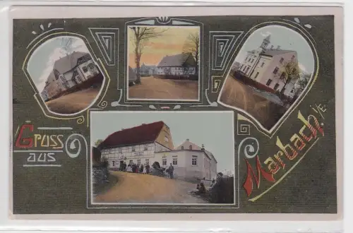 09766 Ak Gruß aus Marbach im Erzgebirge Ortsansichten 1913