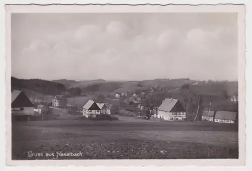 98702 Ak Gruß aus Haselbach Totalansicht 1940