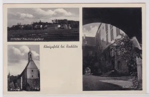 901046 AK Königsfeld bei Rochlitz - Kirche, Schlosshof, Neukönigsfeld 1940
