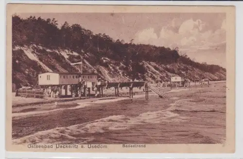 93771 AK Ostseebad Ueckeritz auf Usedom - Badestrand 1922